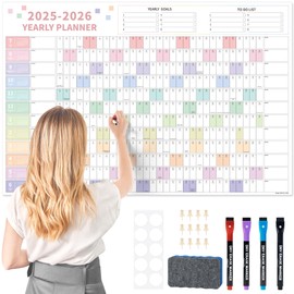 Ospelelf Wall Calendar 2025-2026 Large 32'' x 48'' Dry Erase Calendar for Wall, 12 Month Laminated Calendar for Classroom, Family, Use July 2025 - June 2026 (Multicolor)