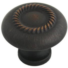 Cosmas® 228ORB Oil Rubbed Bronze Rope Cabinet Hardware Knob - 1-1/4" Inch Diameter