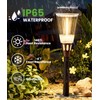 BITPOTT 4 Pack Solar Pathway Lights Waterproof IP65, 2-in-1 Warm&Cool