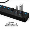 Orco 7-Port USB 3.0 Hub with Individual Power Switches and