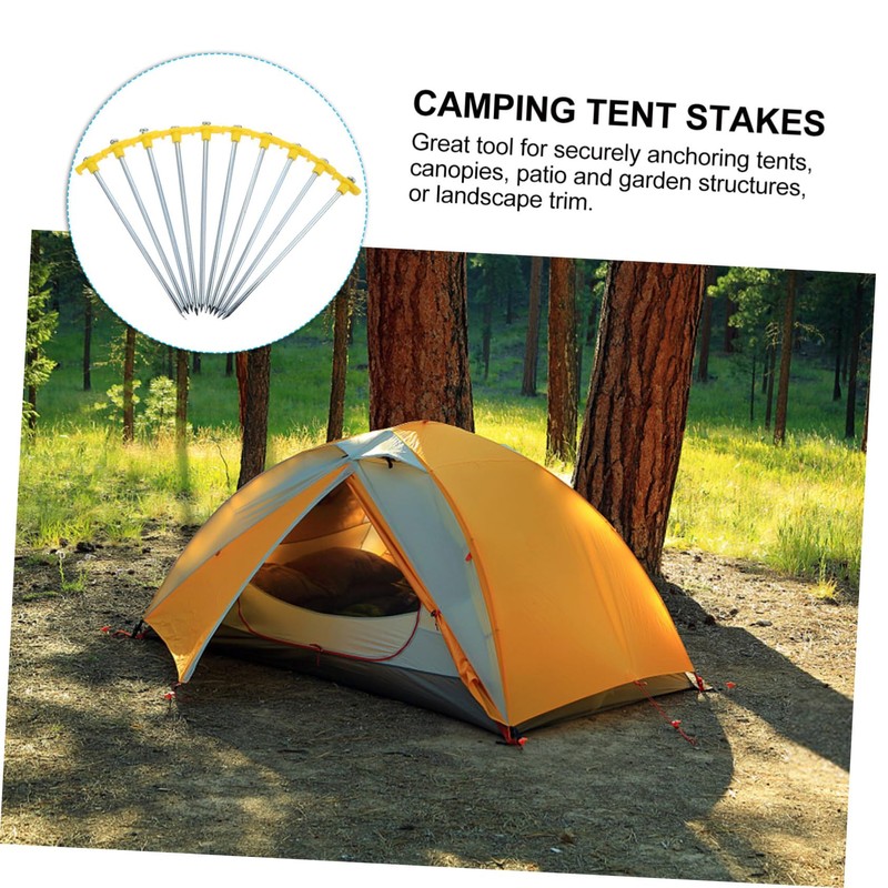 CORHAD Camping Tent Stakes Large Head 10pcs Steel Ground Nails