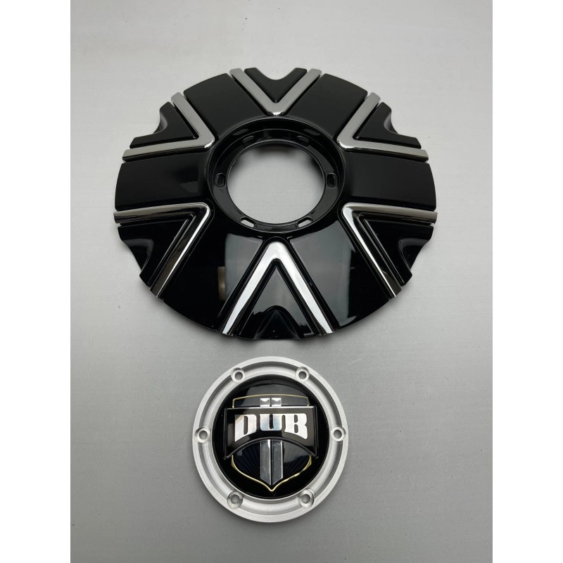 DUB Gloss Black W/Chrome Inserts Wheel Center Cap NO HARDWARE