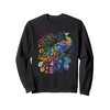 Feather Peacock Lover Artwork Animal Colorful Peacock Bird Sweatshirt