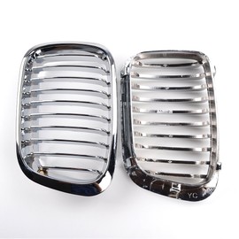 Astra Depot Set Left & Right 2X CHROME Front Hood Kidney Grille Compatible For 1998-2001 E46 320i 323i 325i 328i 330I