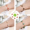 TICVRSS 18K Gold Plated Clover Bracelet for Women Adjustable Cute