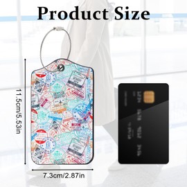 2 Pack Leather Suitcase Tags for Luggage, Retro Travel Luggage Tags for Suitcases Women, Tag with Privacy Flap for Travel Bag