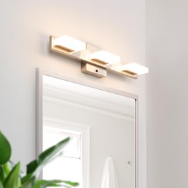 NORTTA 20" Modern LED Vanity Light 3 Lights for Bathroom Wall Lighting 17W Dimmable 3000K/ 4000K/ 5000K (Brushed Nickel)