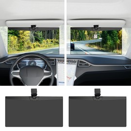 Veharvim Sun Visor Extender for Cars, Polarized Car Visor Extender Sun Blocker UV400, Adjustable Visor Extension, Clip on Sun Visor for Car, Universal, Glare, UV Protector (Large(2 Pack))