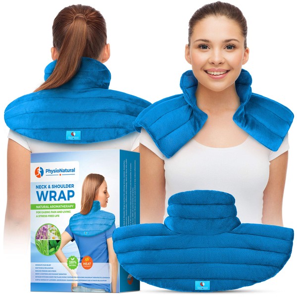 Weighted Neck and Shoulder Wrap - Instant Relief for Tension and Stress, Migraines, Headaches, Aches, Spasms, Arthritis, Stiffness - Deep, Penetrating Muscle Relaxation with Herbal Aromatherapy