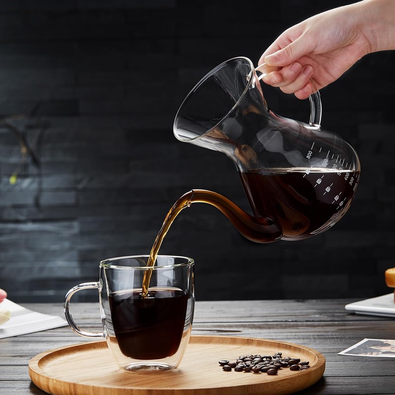 Pokaloti Coffee Server, Heat Resistant Glass, Coffee Pitcher, 33.8 fl