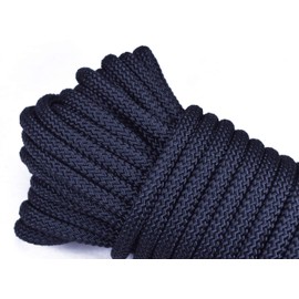 1/4" Polypropylene/Nylon Utility Rope - Cargo, Crafts, Tie-Downs, Marine, Camping, Swings, Hiking - Black 50 Feet