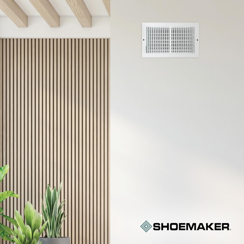 Shoemaker Manufacturing, Soft White, 10x4, Premium Sidewall or Ceiling Register,