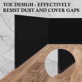 POPAKAN Flexible Baseboard Molding Trim 4" x 40 ft, Self-Adhesive Vinyl Wall Base Cove Base, Peel and Stick Rubber Wall Base Molding Trim - Black