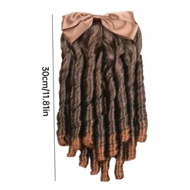 Hair Extensions Ponytail Hairpiece with Bow Spiral Synthetic Historical Colonial Lady Costume Wig Ponytail Hairpiece with Bow Barrister Wig Lady Costume Wig Curly Hairpieces