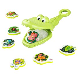 Tiger Tribe Croc Chasey (Catch A Frog) Game - 8 Piece Crocodile Bath Toy For Toddlers, Kids Water Toys, Toddler Gifts, Sustainably Made with Bioplastic, Age 12 Months +