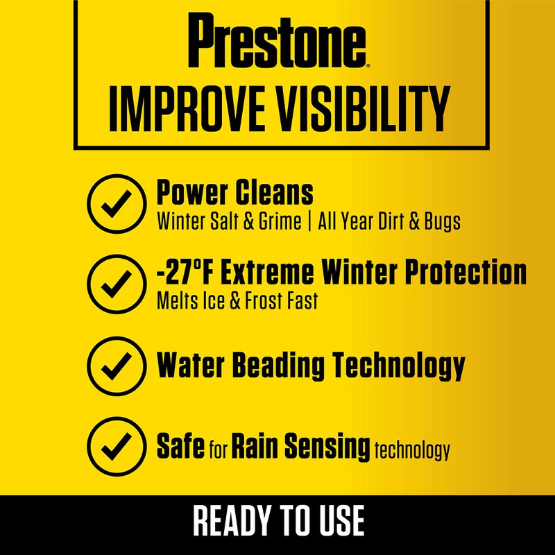 Prestone AS658-6PK Deluxe 3-in-1 Windshield Washer Fluid, 1 Gallon (Pack