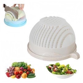 Quick Snap-On Salad Maker Chopper Salad Slicer Cutter Bowl Swiftly Dice Fruits & Vegetables, BPA-Free Healthy Meals and Salads in Minutes Multifunctional