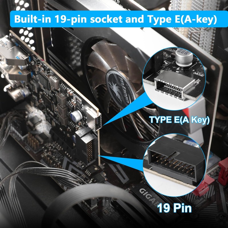 USB PCIe Card PCI Express to 6 Ports USB Expansion