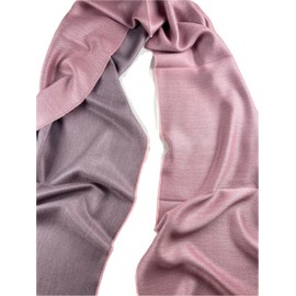 Baby Alpaca and Silk Scarf for Women and Men - Royal Heavenly Wool Reversible Scarf Soft and Warm Cozy Winter Wraps (La vie en Rose/Grey)