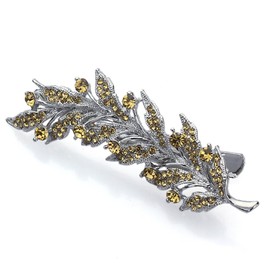 Hair Clips for Women Faux Rhinestone Leaf Hair Clips Decorative, Yellow