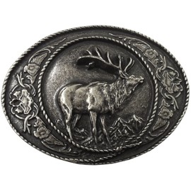 BELTINGER Deer Belt Buckle with Frame 4.0 cm | Buckle Interchangeable Buckle Belt Buckle 40 mm Solid | for Hunting Outfit, Antique silver