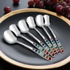 YIHOR Premium 7.24" European Soup Spoons, Stainless Steel creative colorful