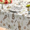 Horaldaily Easter Tablecloth 60×120 Inch, Bunny Carrots Spring Washable Table