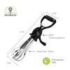 Fox Run Stainless Steel Manual Hand Mixer, Black Retro Style