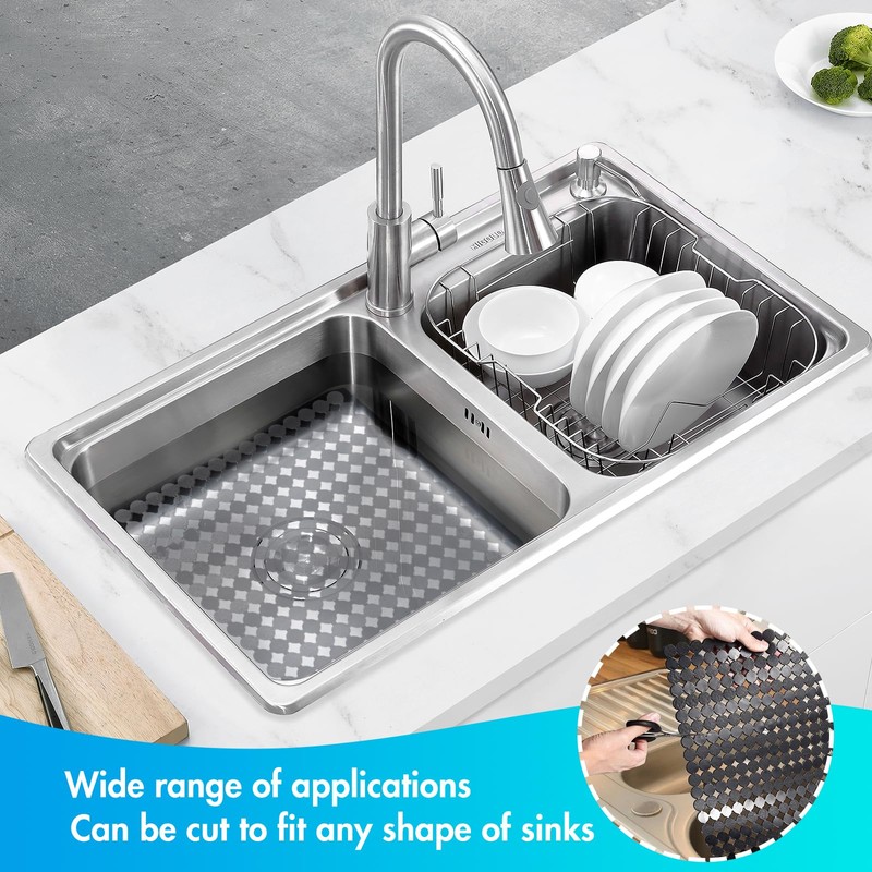 Miawtro Sink Mat, PVC Sink Liner, Cuttable Drying Mat, 30