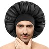 Silk Bonnets for Men, Satin Bonnet for Sleeping, Adjustable Hem