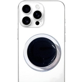 Magnetic Phone Handle Compatible with Phones, Foldable Phone Grip Stand for Smart Phones, Tablet Computers and Mobile Phone Accessories - Transparent Glitter Resin Pure Black