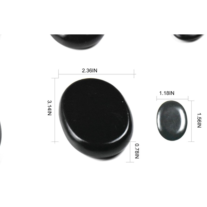 Windfulogo 12pcs Hot Massage Stones Set Natural Lava Basalt Warm