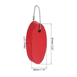 PATIKIL Floating Keychain Plastic 2pcs Marine Sailing Oval Key Chain Buoyancy Key Chain for Boat Outdoor Sports Red