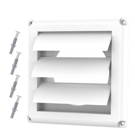 Ventifan 4 Inch Louvered Dryer Vent Cover Outdoor - Weatherproof Shutter Dryer Vent Cover with 4 Screws for Quick & Easy Installation