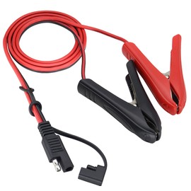 HCFeng 14AWG SAE to Alligator Clip Cable 12V SAE Adapter to Black & Red Alligator Clamp Clip Cable Solar Power Charging Extension Ca-ble for Motorcycles,Car,Solar Power Charging [3.2ft/1m]