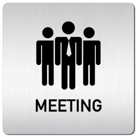 Kinekt3d Leitsysteme XXL sign - door sign • 125 x 125 mm • Meeting 009 • 1.5 mm aluminium solid material • 100% made in Germany