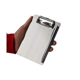 Stainless Steel Magnetic Clipboard with Pen - Multiple Sizes, Magnetic Design, Essential for Office and Home (4.3 x 6.5 Inches)