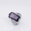 LRGKMCWTOB 925 sterling silver large amethyst ring square cut gemstone