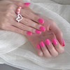 24 Pcs Solid Pink Christmas Nails - Medium Acrylic Press