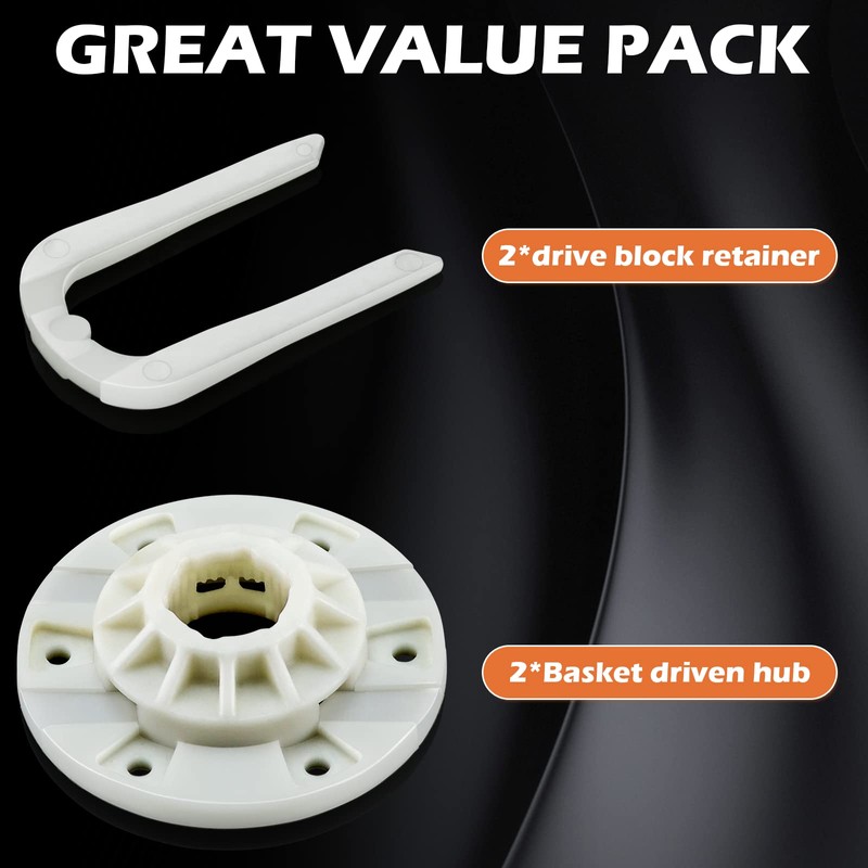 2 Pack Washer Basket Driven Hub Kit W10528947 Replacement for