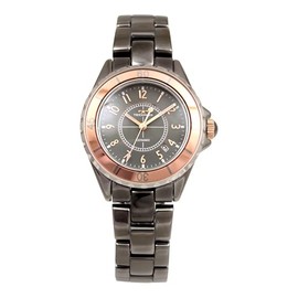 Technos T9C24PE Men's Quartz Watch, 100th Anniversary Model, Ceramic, Scratch Resistant, Lightweight, Calendar, D-Buckle, Gunmetal Tone, Metallic Gray Tone, Pink Gold, Everyday Use, Business, Stylish