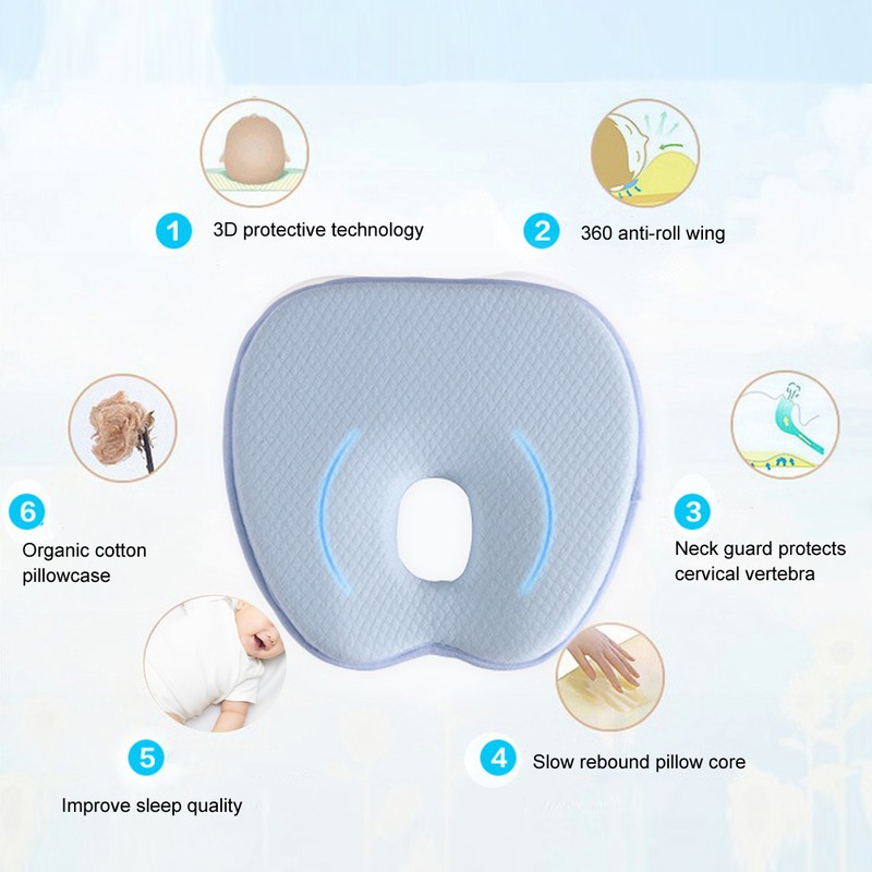 Baby Pillow Prevent Flat Head Breathable Newborns Shaping Pillow for
