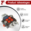 2 Spool 11GPM Hydraulic Control Valve 3600PSI BSPP Double Acting