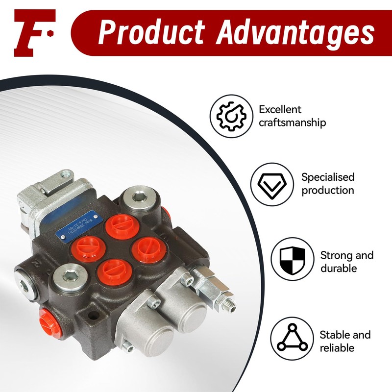 2 Spool 11GPM Hydraulic Control Valve 3600PSI BSPP Double Acting