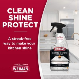 Weiman Quartz Countertop Cleaner and Polish - Clean and Shine Your Countertops Islands and Stone Surfaces with UV Protection, 24 Ounce with MicroFiber Towel, 2 Pack