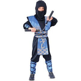 Wicked Costumes Boys Ninja Warlord Blue/Black Fancy Dress Costume - Medium (5-7years)