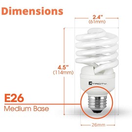 Xtricity Compact Fluorescent Light Bulb T2 Spiral CFL, 2700k Soft White, 23W (100 Watt Equivalent), 1600 Lumens, E26 Medium Base, 120V, UL Listed (Pack of 4)