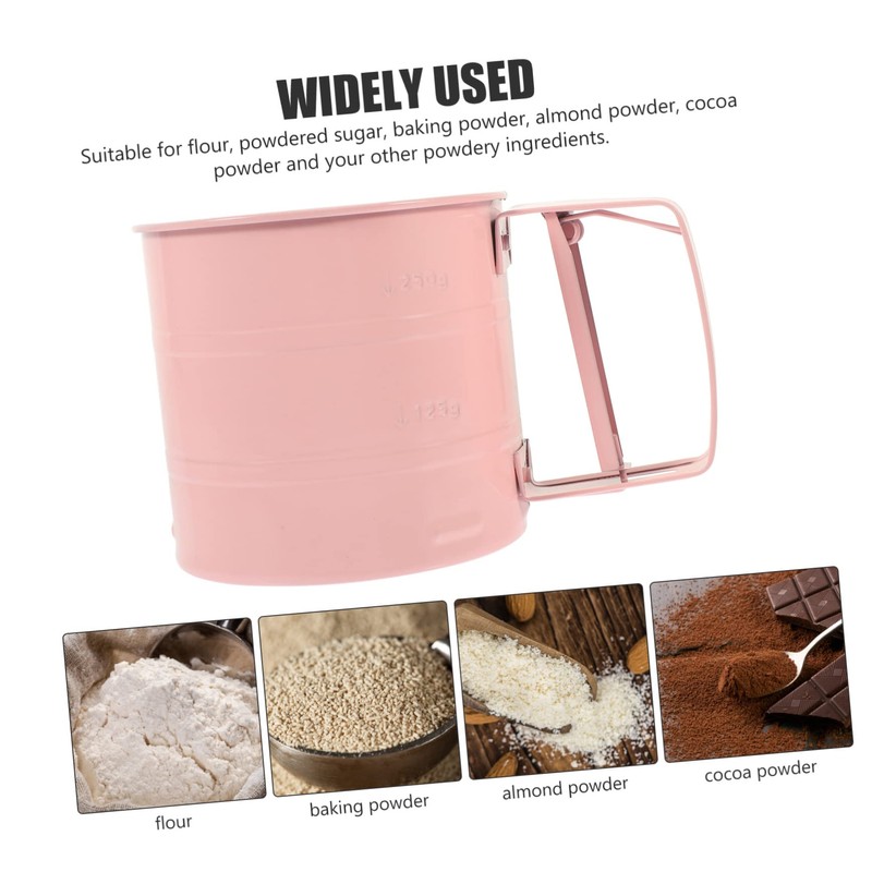iplusmile Handheld Flour Sifter Cup Portable Powder Strainer for Baking