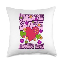 Vibrate Higher Fitness Groovy August Birthday Throw Pillow, 18x18, Multicolor
