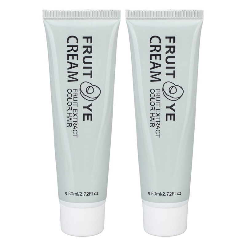 2pcs Plant Fruit Hair Dye Cream Gray Hair Coverage Long